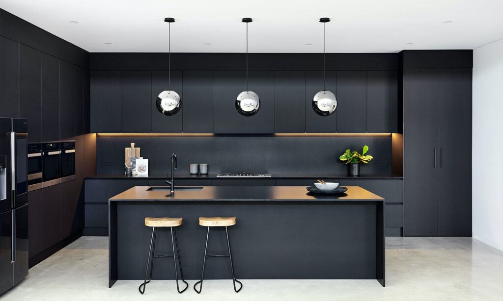 Black kitchen cabinets