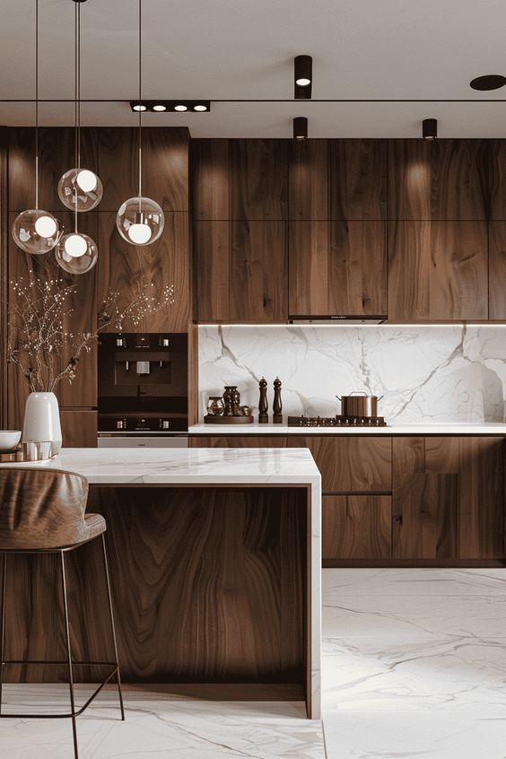 natural wood kitchen cabinets modern