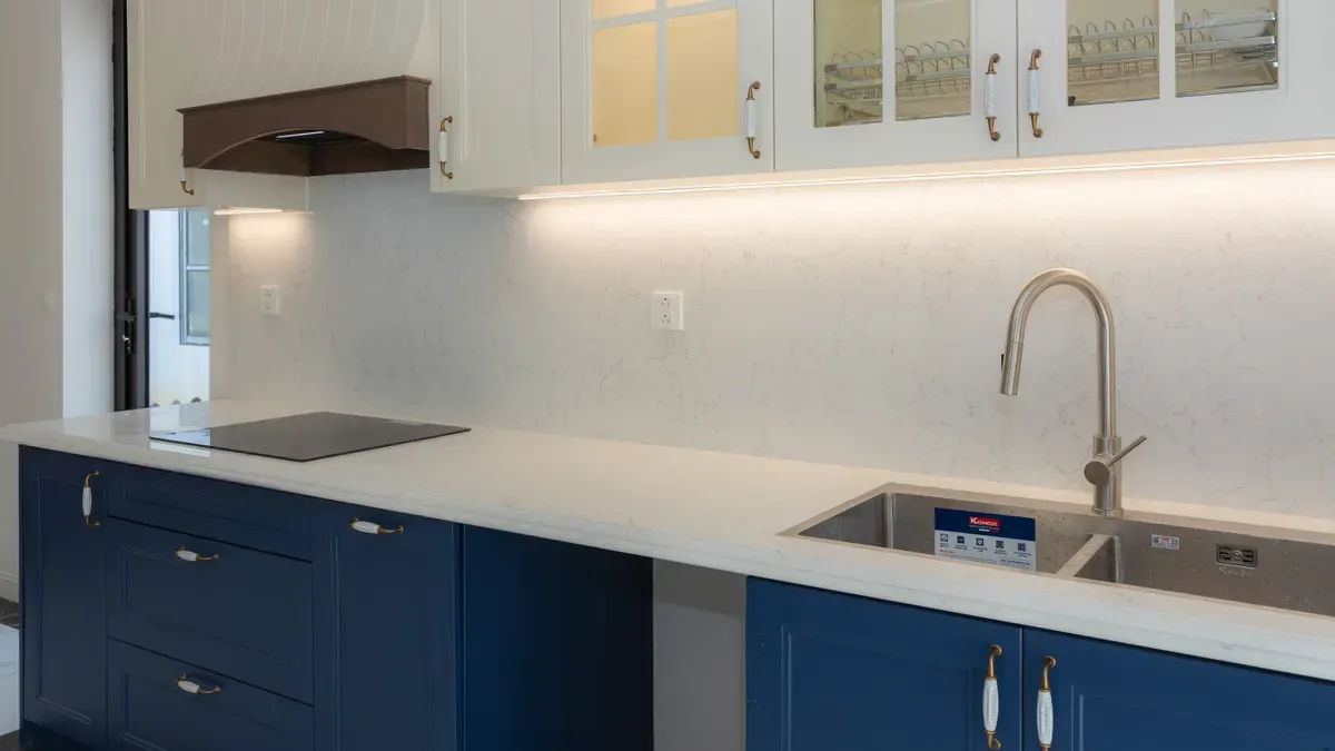 Add Lighting to Custom Aluminium Kitchen Cabinets