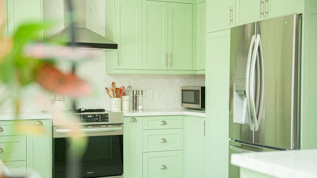 Retro Green Kitchens with Pistachio and Mint